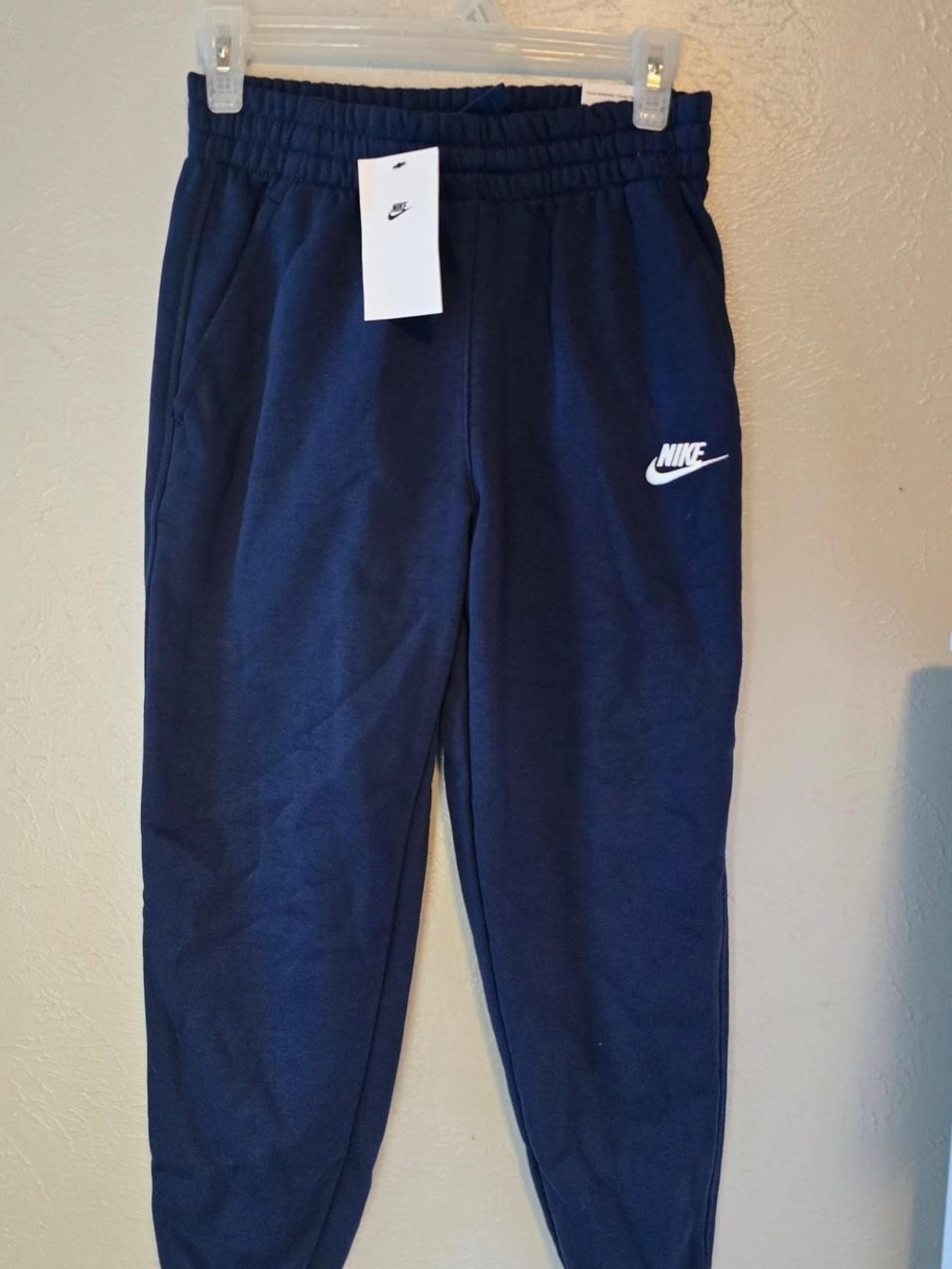 Nike Kids Black Jogger Sweatpants with White Swoosh